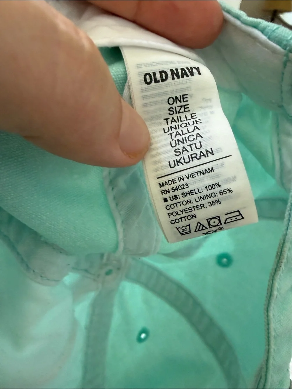 Old Navy Kids Mint Green Cotton Baseball Cap Adjustable OS